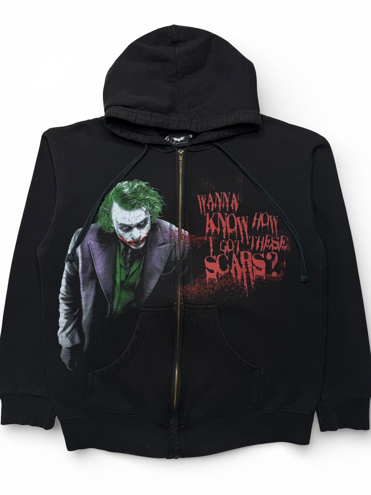 Vintage 2008 The Dark Knight Heath Ledger Joker Zip Up Sweater Size US M / EU 48-50 / 2 - 1 Thumbnail