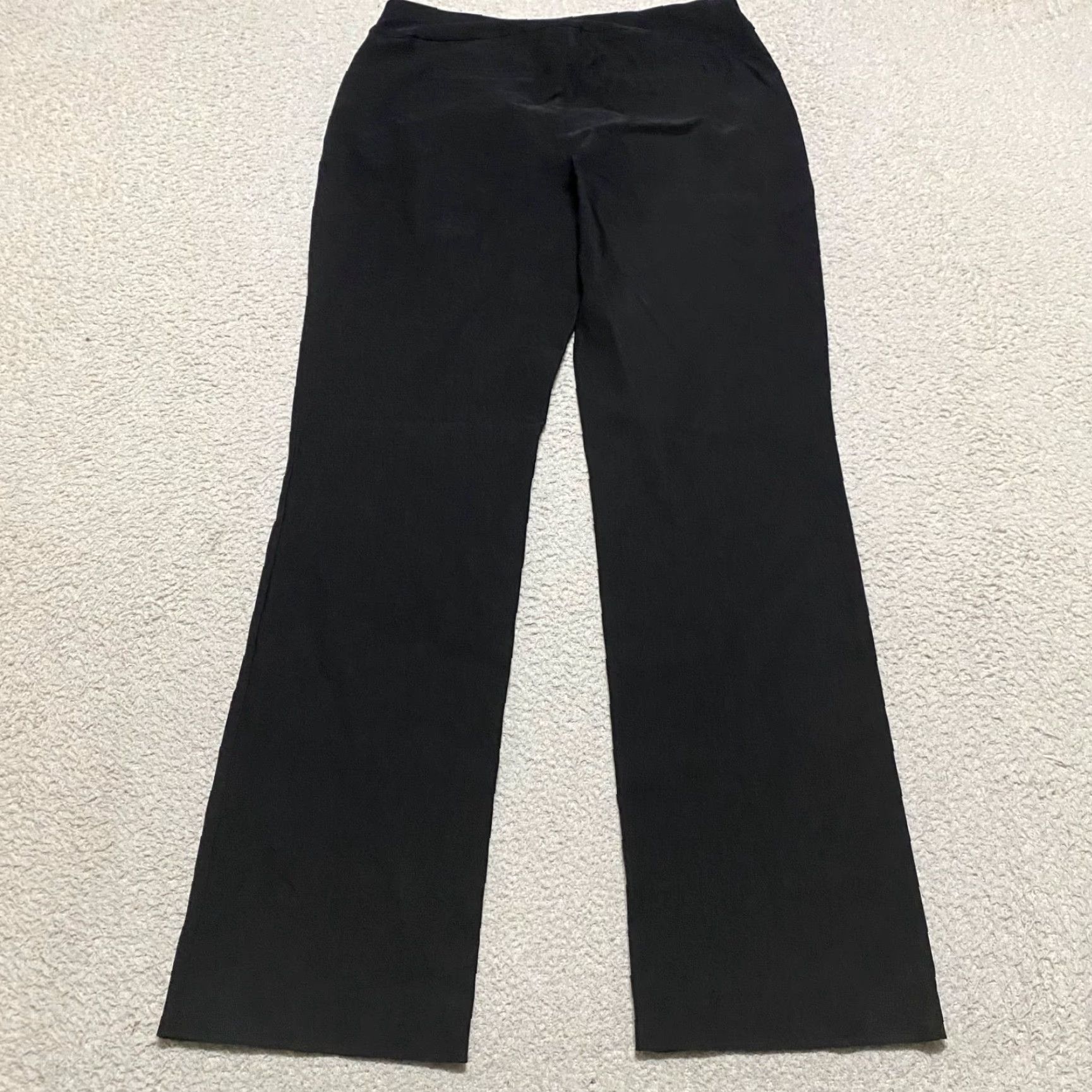 Vintage Chico's Pants Women 4 Black Pull On Straight Front Pockets Stretch Ankle Workwear Office Size 27" / US 4 / IT 40 - 2 Thumbnail