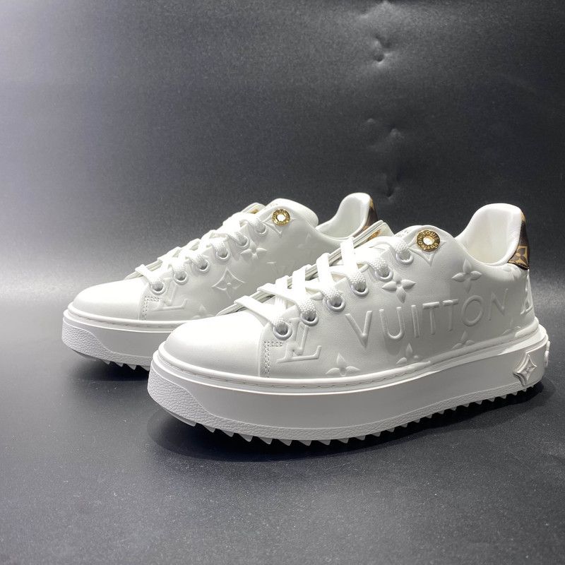 Louis Vuitton Louis Vuitton Time Out White Leather Sneakers 0079 Size US 5 / IT 35 - 1 Thumbnail