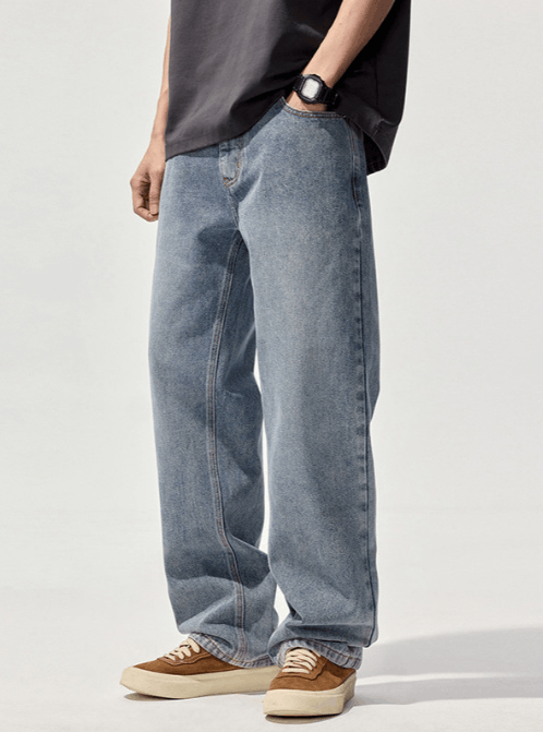 Japanese Brand × Jean Men's retro distressed washed all-match straight jeans Size US 32 / EU 48 - 2 Thumbnail