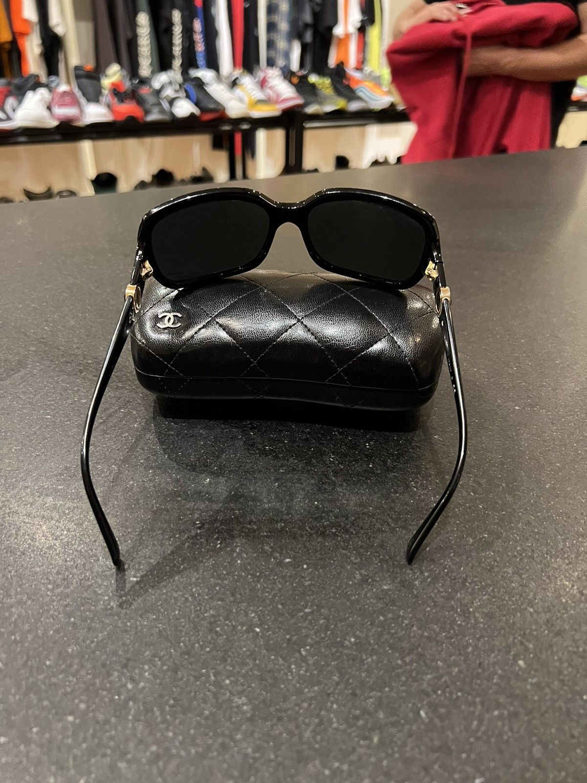 Chanel Chanel rotating gem oval sunglasses acetate black Size ONE SIZE - 6 Thumbnail