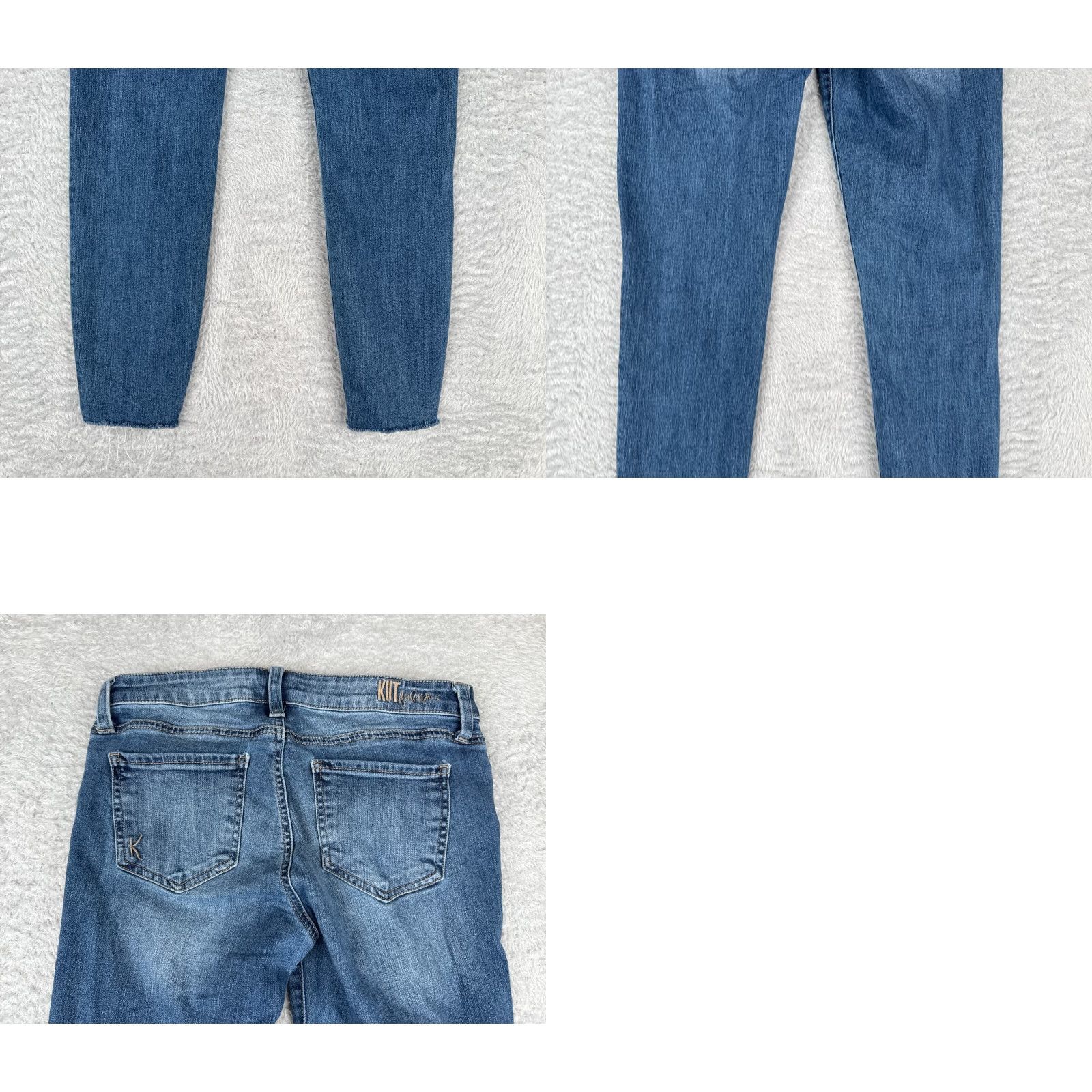 Vintage KUT from the Kloth Jeans Women 6 Blue Denim Carlo Skinny Ankle Low Rise 29x25 - Regular Fit, Distressed, Stretch, Cotton Jeans Size 28" / US 6 / IT 42 - 10 Thumbnail