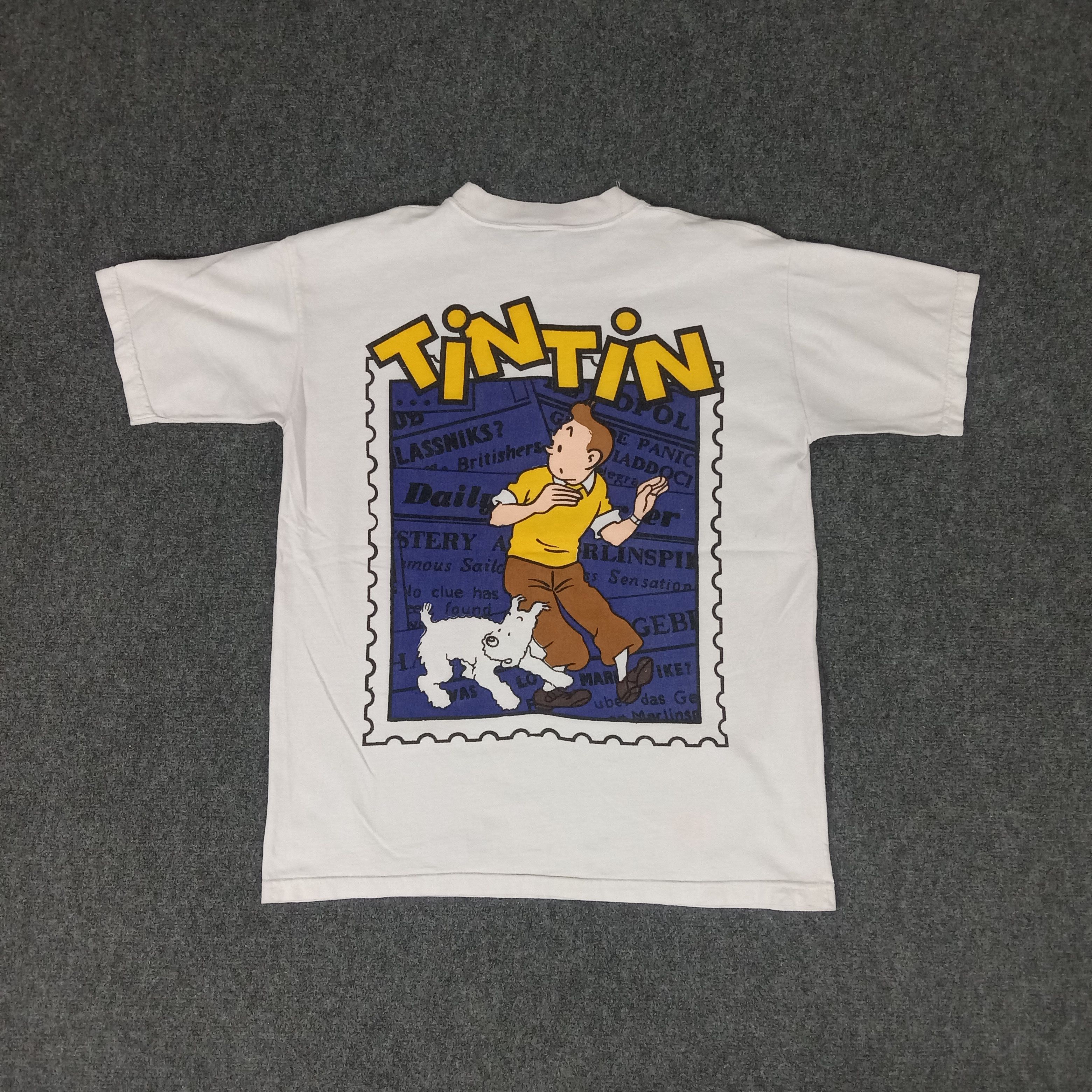 Cartoon Network × Vintage Adventure of Tintin Cartoon Movie Promo Tshirt Size US M / EU 48-50 / 2 - 1 Thumbnail