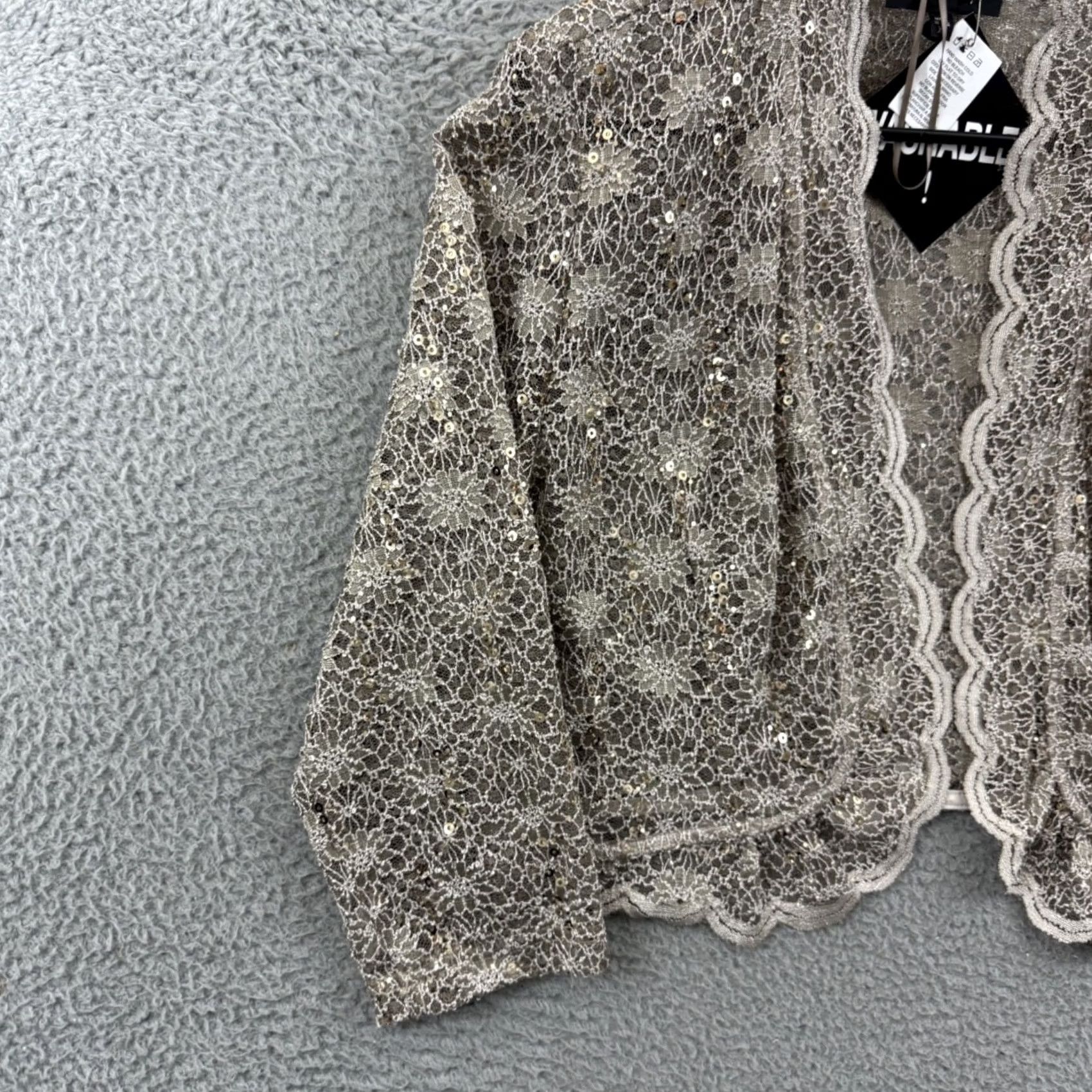 Vintage VINTAGE R&M Richards Jacket Womens XL Sequin Lace Bolero Shrug 80s Elegant NWT Size XL / US 12-14 / IT 48-50 - 4 Thumbnail