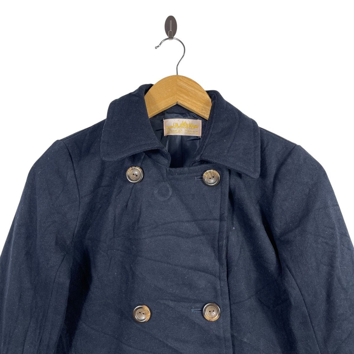 Vintage Vintage Spanish Harem Navy Wool Peacoat Double Breasted Size S / US 4 / IT 40 - 2 Thumbnail