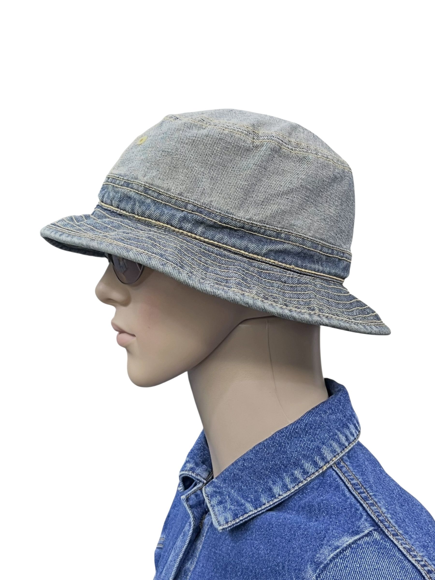 Hat Club Override Japan Distressed Denim Bucket Hat Kapital Vibes Size ONE SIZE - 4 Thumbnail