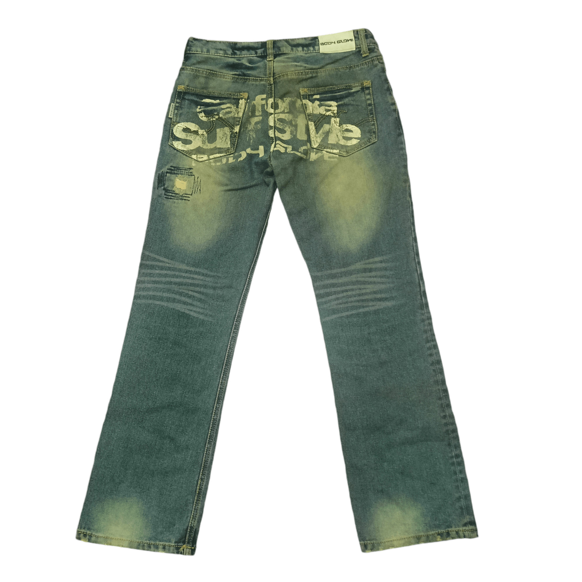 Body Glove × Japanese Brand Body glove distressed thrashed flare jeans patches patchwork Size US 31 - 2 Thumbnail