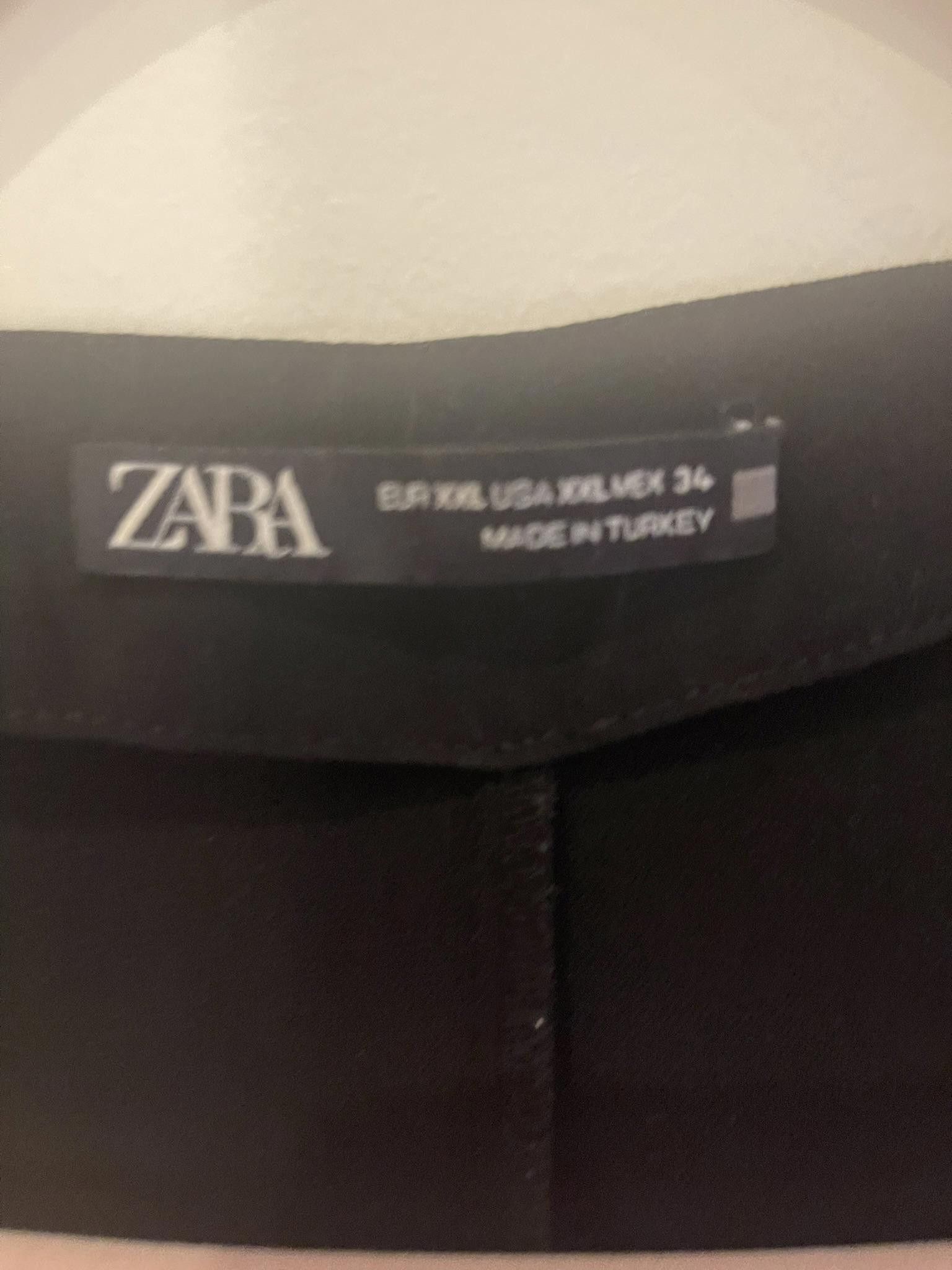 Zara Zara Black Slipover Blouse, with ruffled sleeves Size XXL / US 16-18 / IT 52-54 - 5 Thumbnail