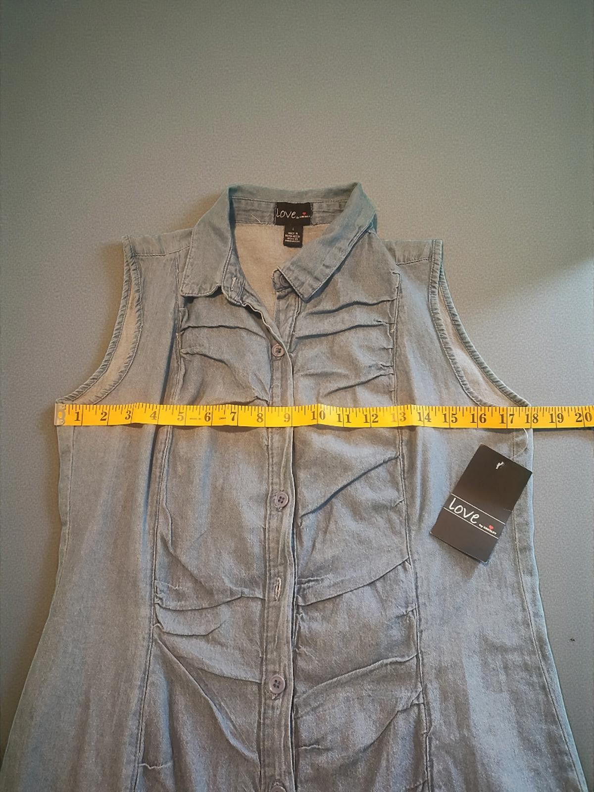 Other Love by Chelsey Size Large Blue Jean Sleeveless Dress Size L / US 10 / IT 46 - 6 Thumbnail