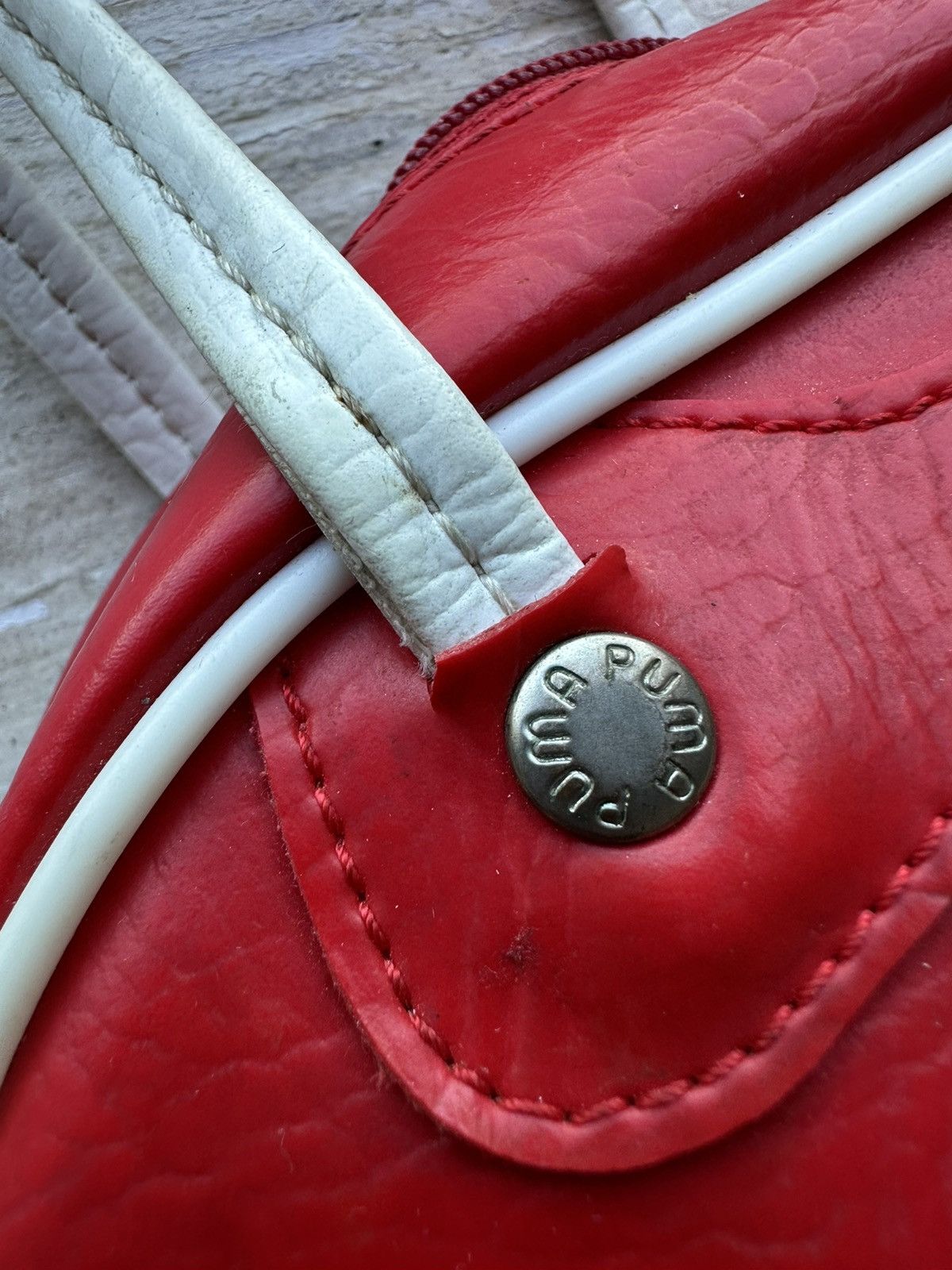 Puma × Vintage ❗️Vintage Puma Leather Mini Bag AVANT GARDE y2k big logo Size ONE SIZE - 4 Thumbnail