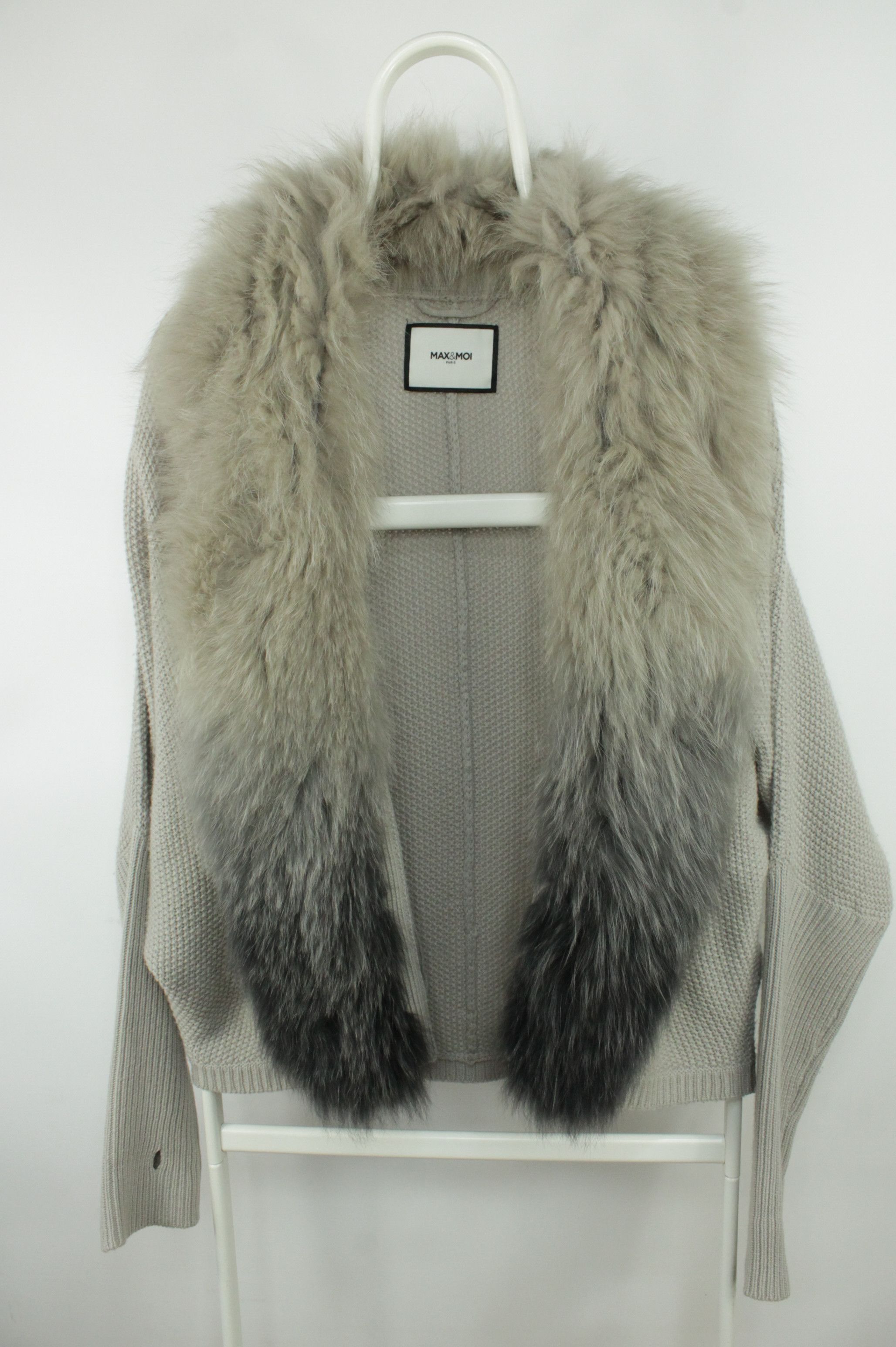 Other MAX&MOI Paris Knit Cashmere Wool Fox Fur Cardigan Jacket Size M / US 6-8 / IT 42-44 - 3 Thumbnail
