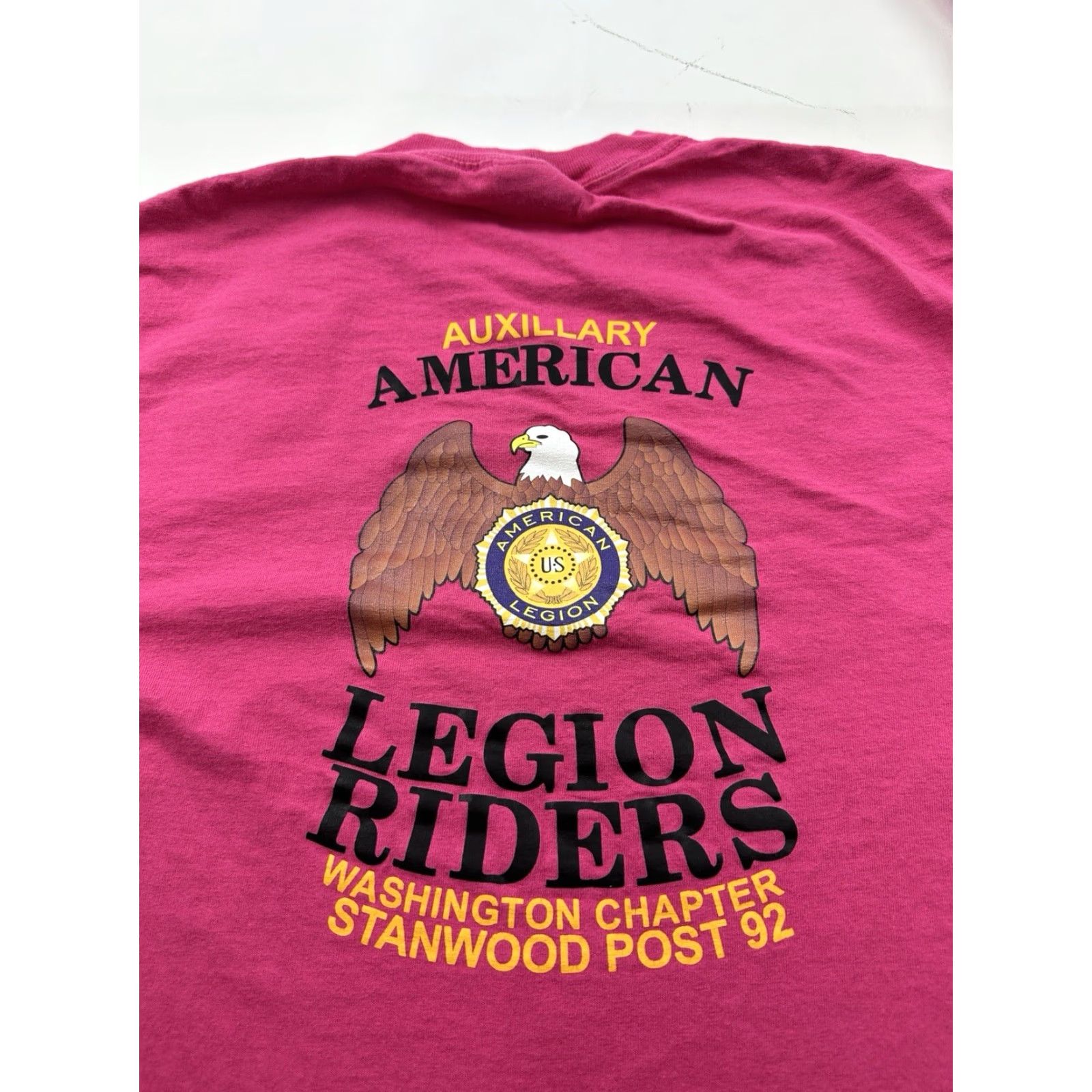 Port & Company VINTAGE American Legion Riders Shirt Unisex Adults Long Sleeve Pink M Size US M / EU 48-50 / 2 - 6 Thumbnail