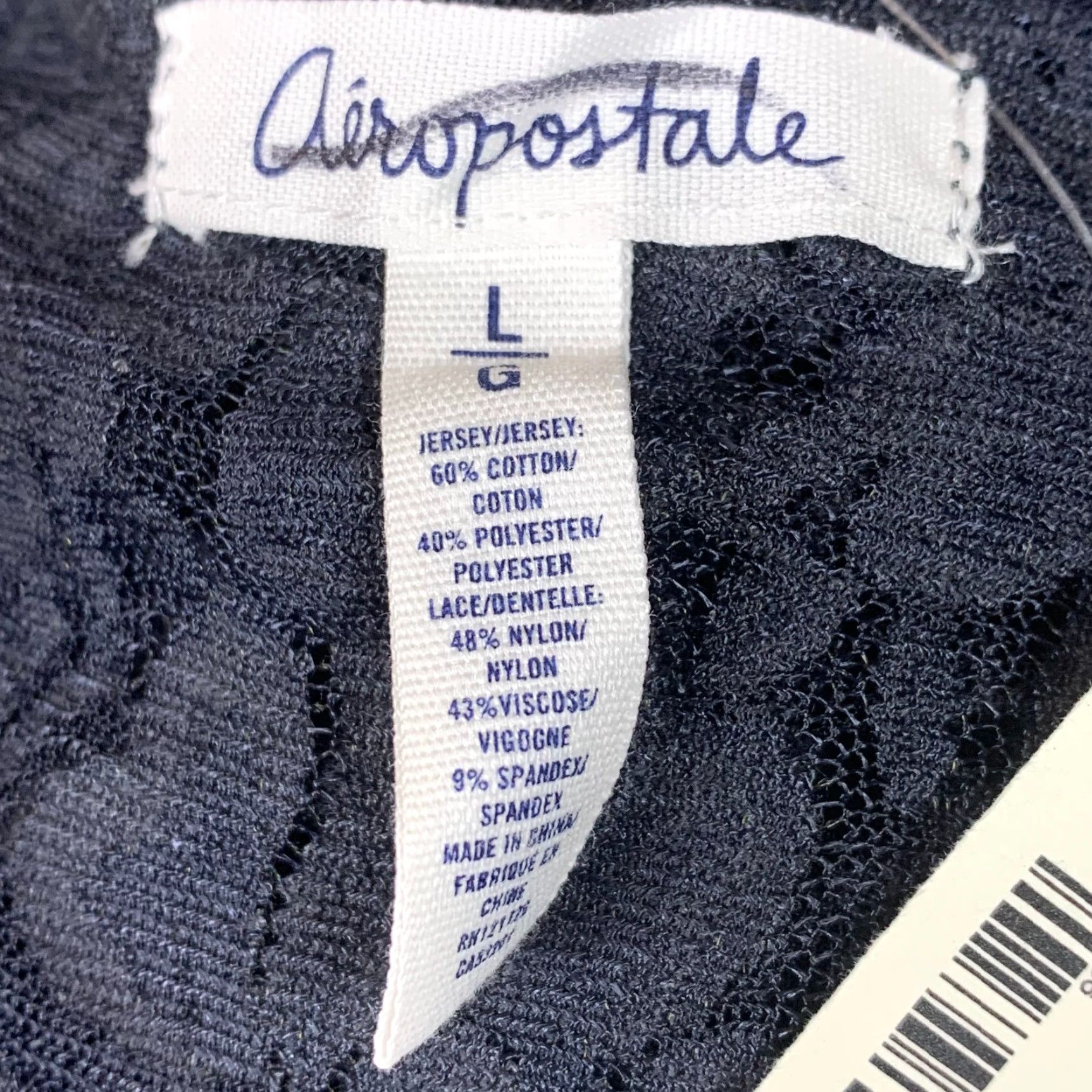 Aeropostale Aeropostale Womens Top Pullover Shirt Long Sleeve Lace Dark Gray L Tunic Blouse XL Color Dark Gray Mens Size L / US 10 / IT 46 - 7 Thumbnail