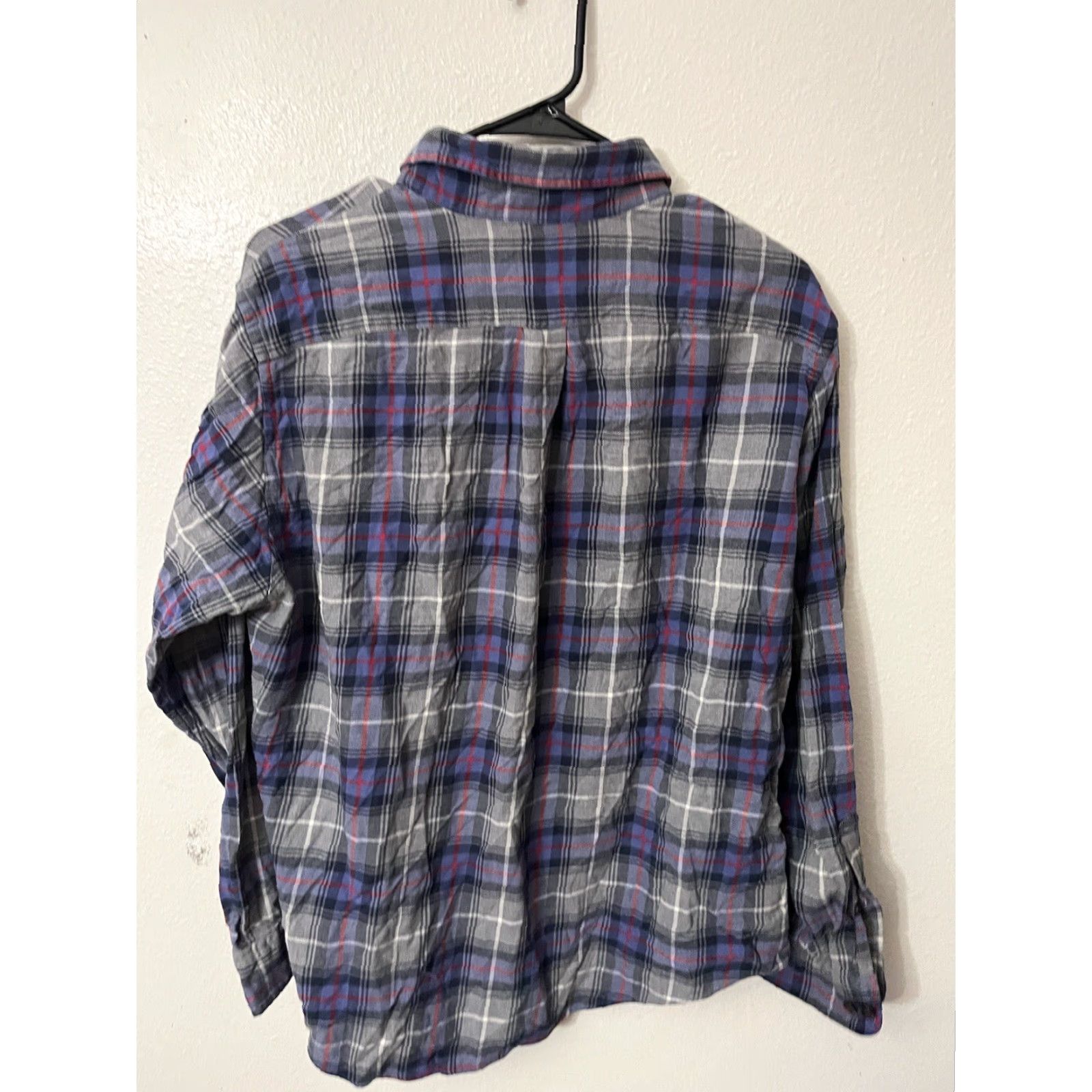 Lands' End Lands' End Shirt Mens 16 Large Flannel Plaid Long Sleeve Cotton Button-Up Casual Outdoor Classic Outdoors Men (Tailored Fit) Size US L / EU 52-54 / 3 - 2 Thumbnail