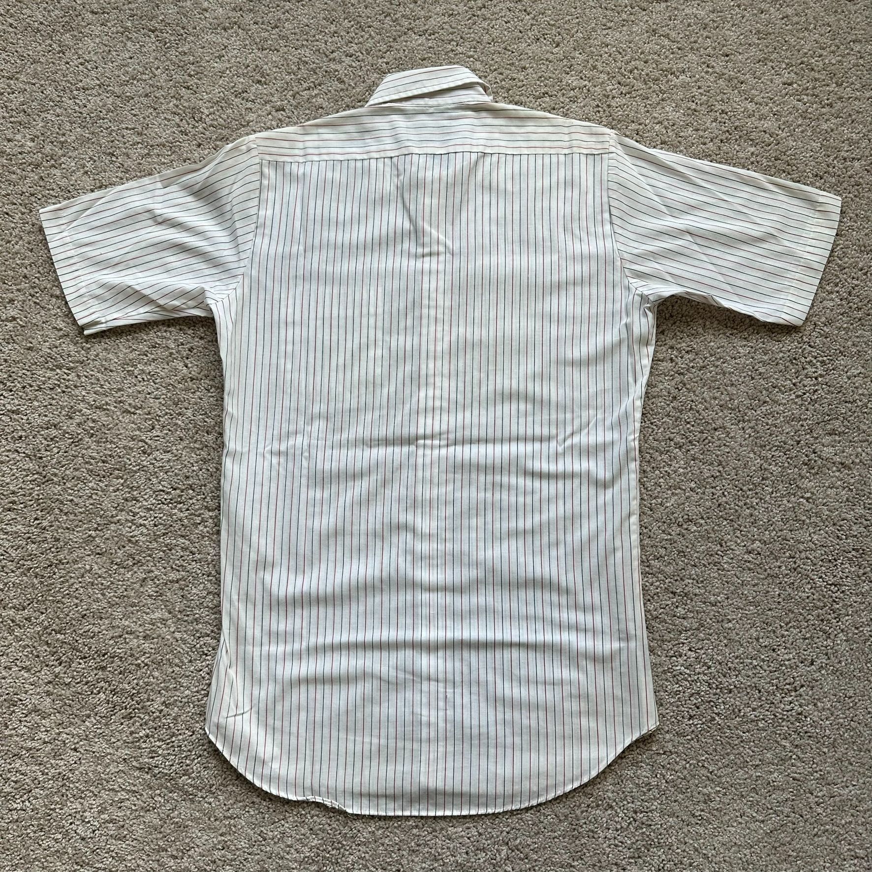 Brigade Vintage 80s Pinstripe Button Down Shirt Short Sleeve Grandpa Size US S / EU 44-46 / 1 - 5 Thumbnail