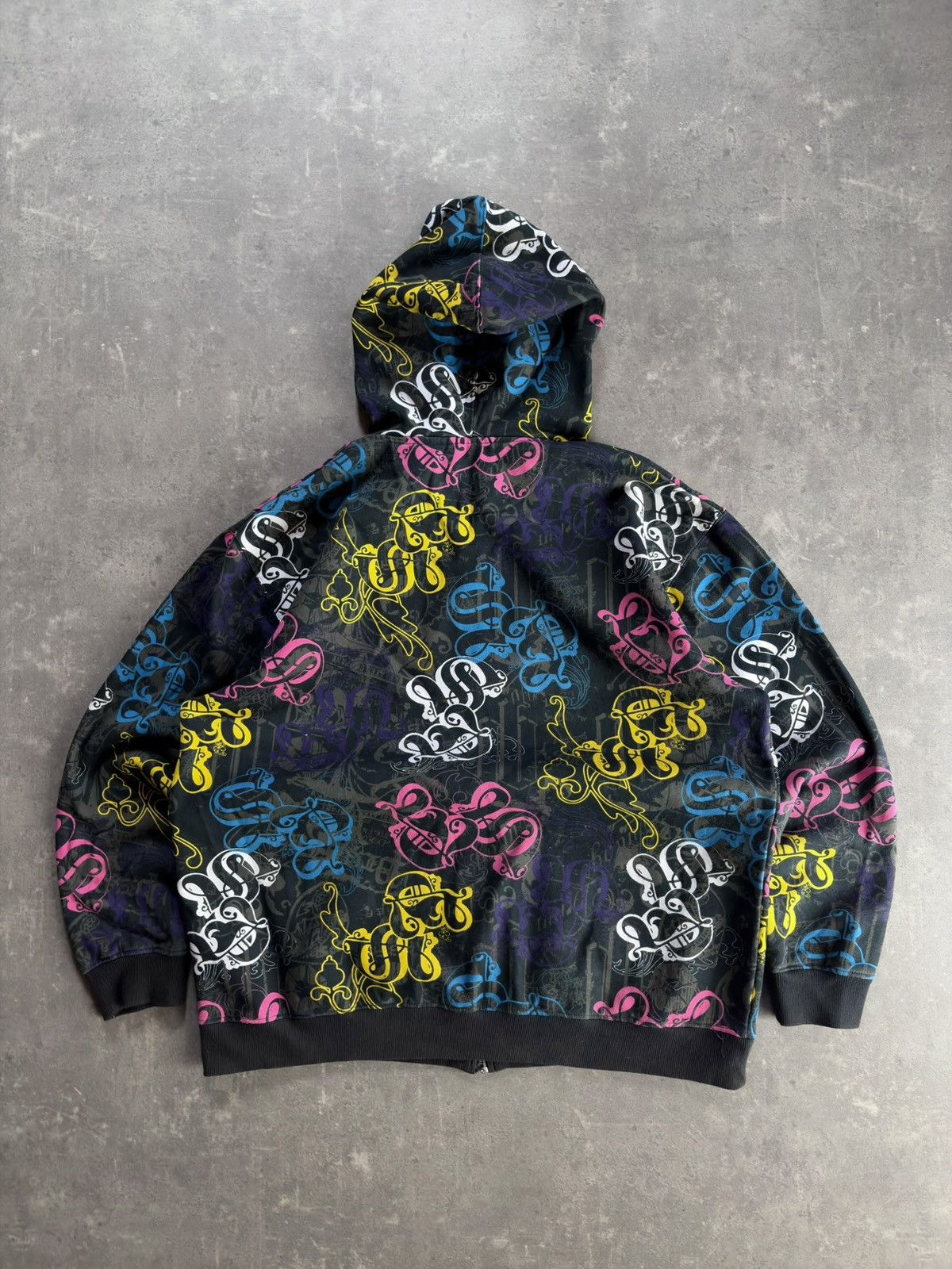 Southpole Southpole AOP Multilogo Baggy Printed Zip Hoodie XL XXL 00s Size US XL / EU 56 / 4 - 2 Thumbnail