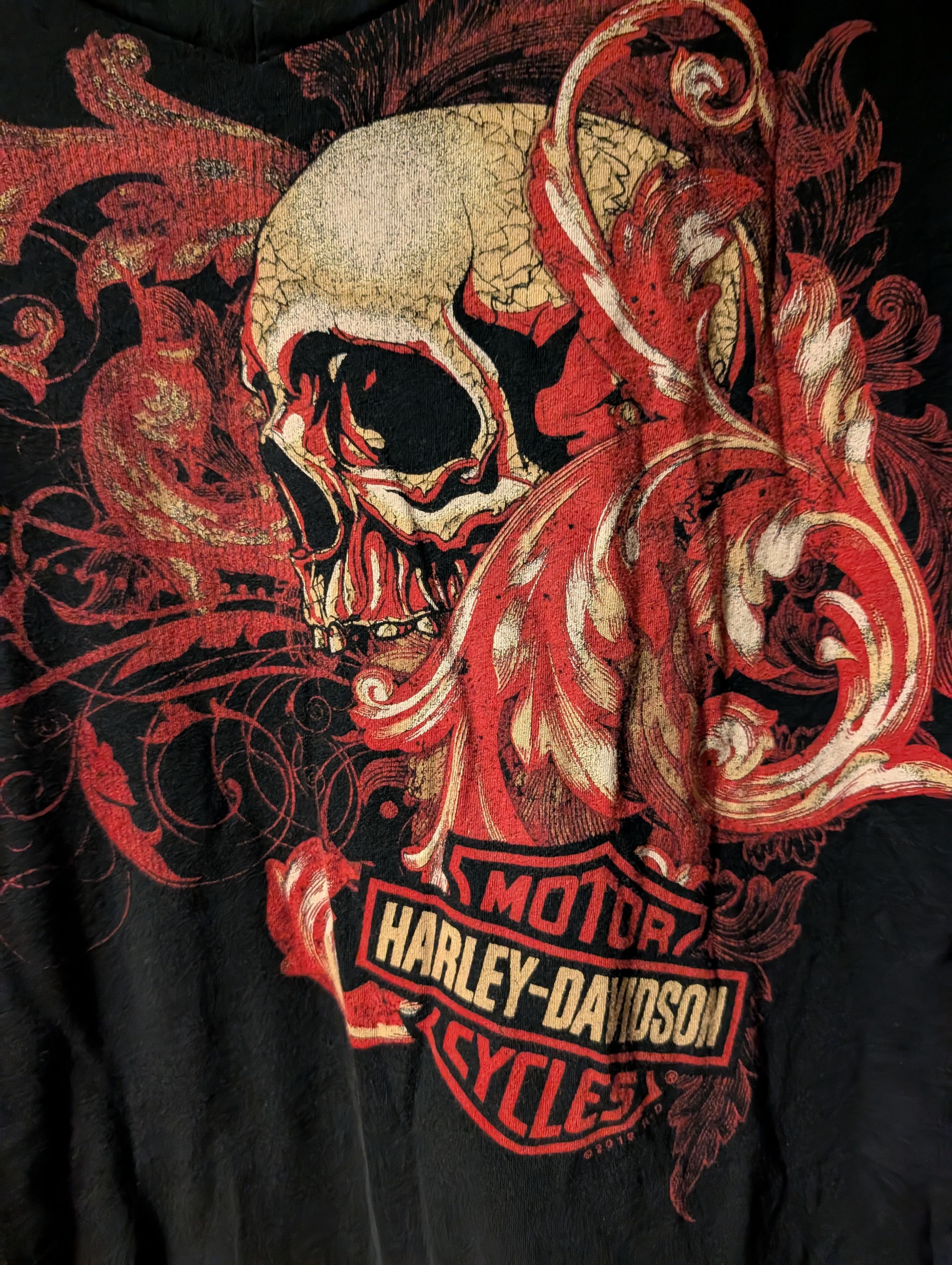 Harley Davidson Vintage 2018 Harley Davidson Skull Womans Long-Sleeve Size XL / US 12-14 / IT 48-50 - 2 Thumbnail