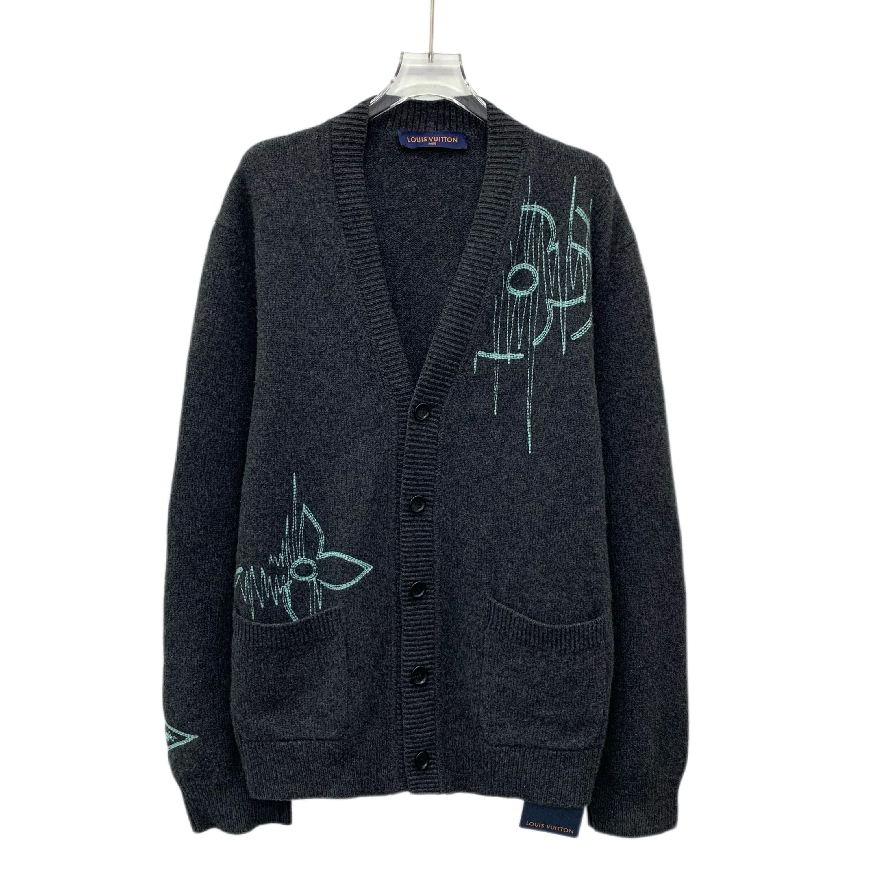 Louis Vuitton Louis Vuitton Monogram Wool V-Neck Cardigan Size L Size US L / EU 52-54 / 3 - 1 Thumbnail