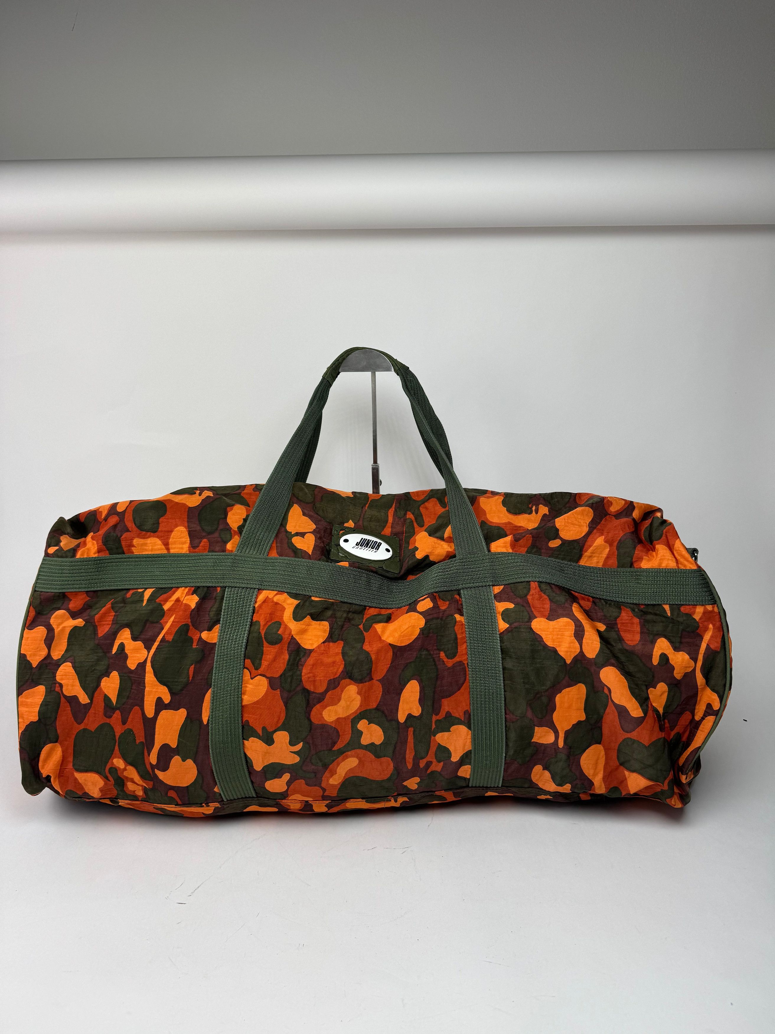 Vintage Canvas Duffel Bag Orange / Dark Green