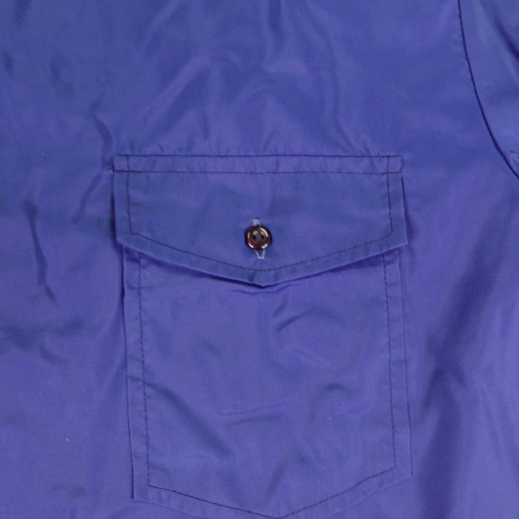Obermeyer VINTAGE Obermeyer Windshirt Shirt Mens Large Blue Nylon 70s Japan Made Collared Button-Up Lightweight Windbreaker Mens Size US L / EU 52-54 / 3 - 3 Thumbnail