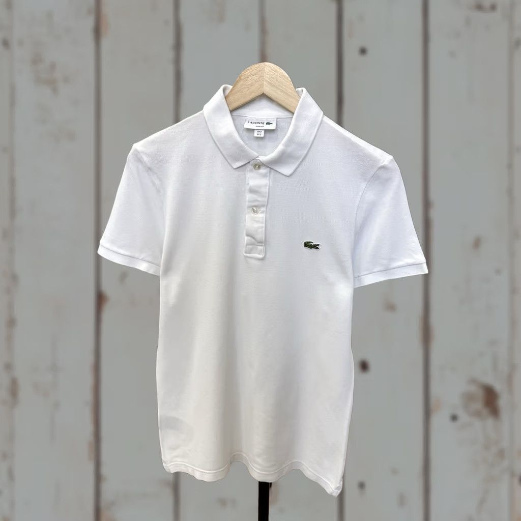 Lacoste VINTAGE Lacoste Polo Shirt Men Slim Fit Made in France Rare Retro White S Size US S / EU 44-46 / 1 - 1 Thumbnail