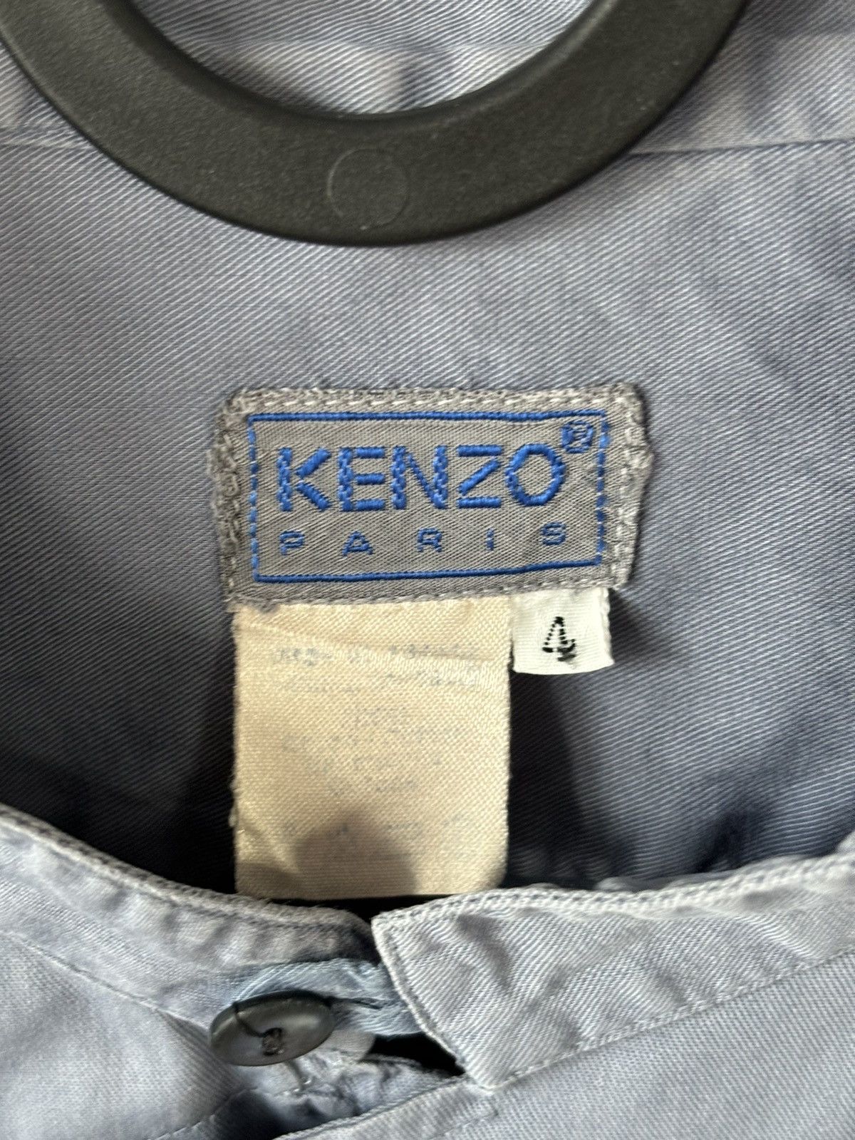 Japanese Brand × Kenzo × Vintage Vintage Kenzo Runway Collarless Side Button Shirt Size US XL / EU 56 / 4 - 5 Thumbnail