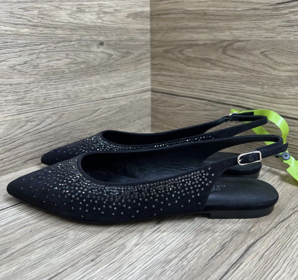Hermes Hermes Black Crystal Pointed-toe Flat Shoes J41 Size US 6 / IT 36 - 1 Thumbnail