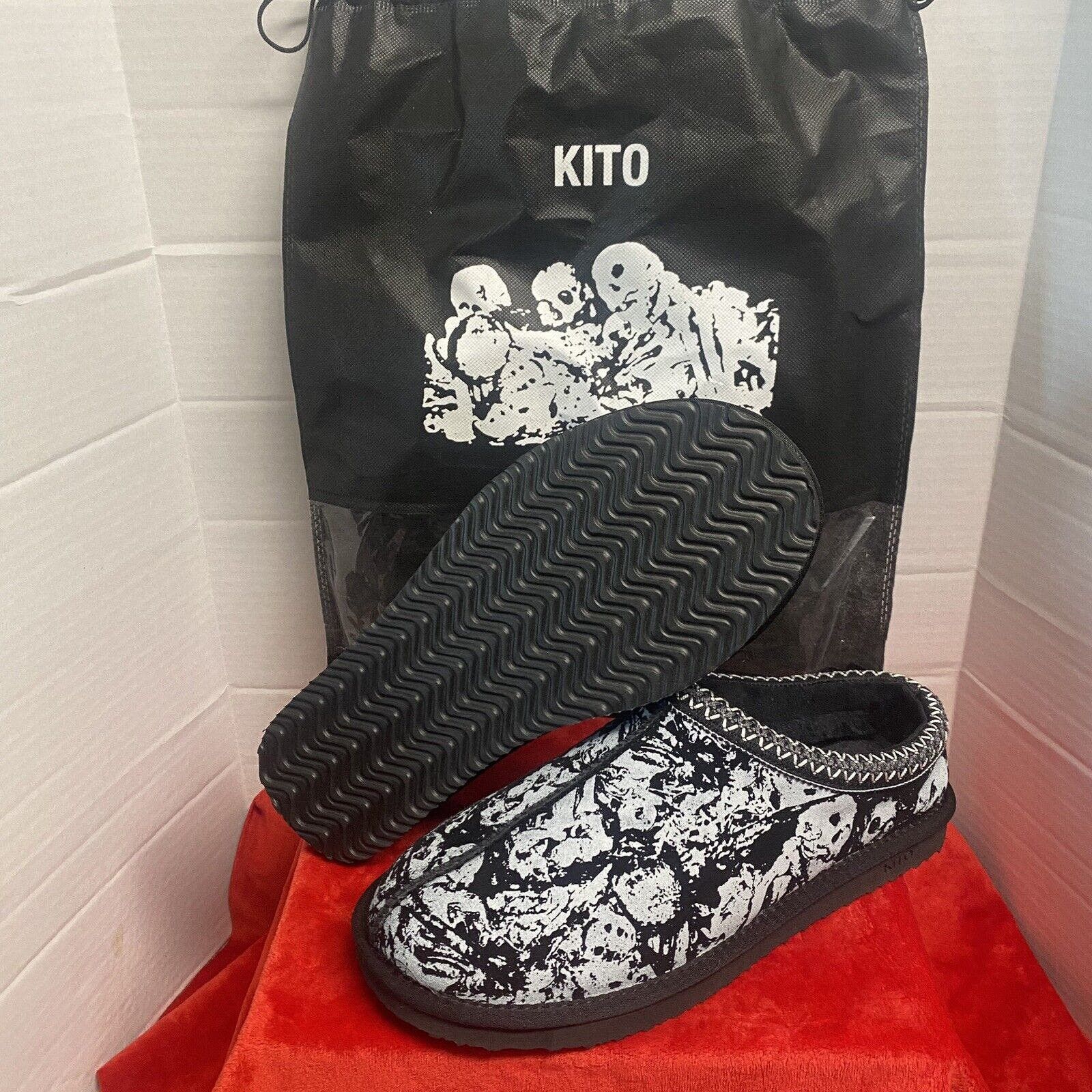 image of Kito Wares Sherpa Catacombs Print Slippers Mens Size 12 New in Black