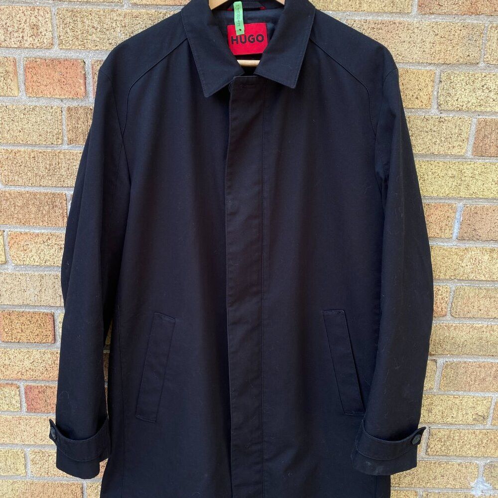 Hugo × Hugo Boss Hugo Boss HUGO Collection Trench Coat Mens Black Large Size US L / EU 52-54 / 3 - 3 Thumbnail