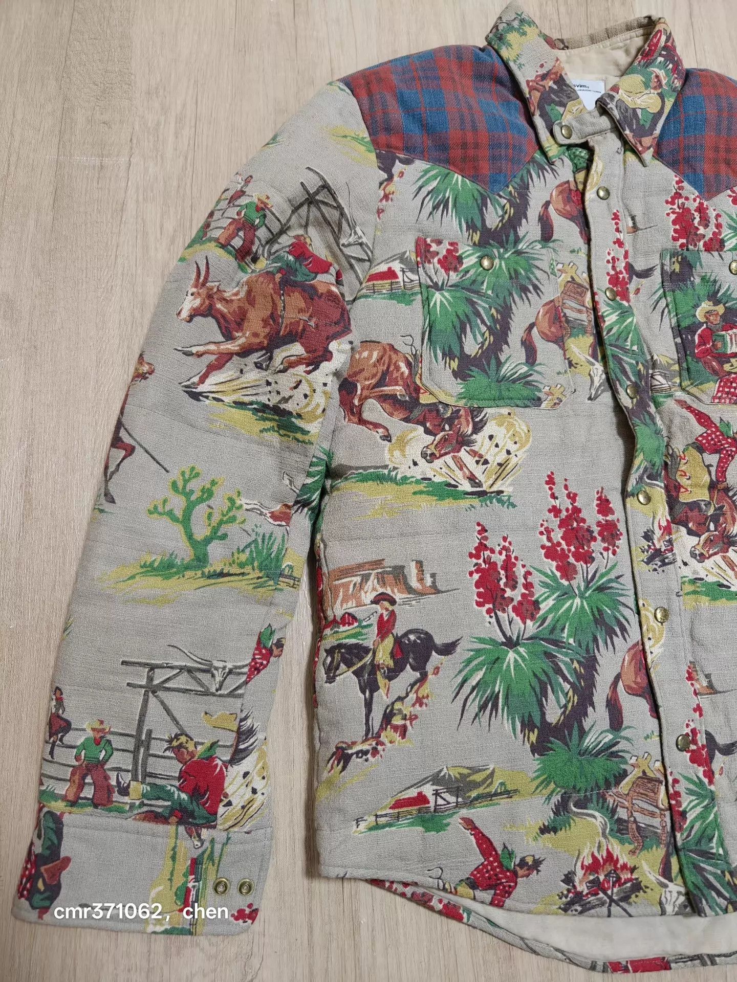 Visvim visvim 14aw kerchief down jacket kapa size 2 cowboy print Size US M / EU 48-50 / 2 - 2 Thumbnail