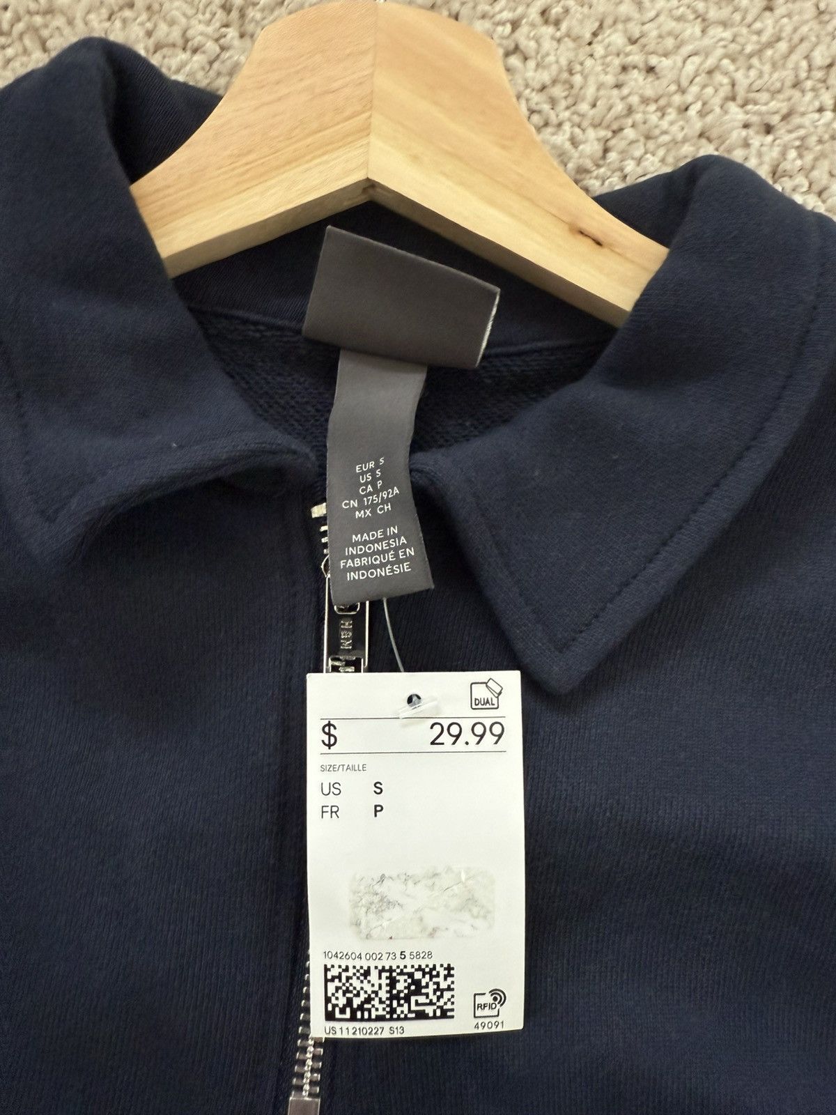 H&M 1/4 Zip Sweater with Collar and Front Pocket Size US S / EU 44-46 / 1 - 4 Thumbnail