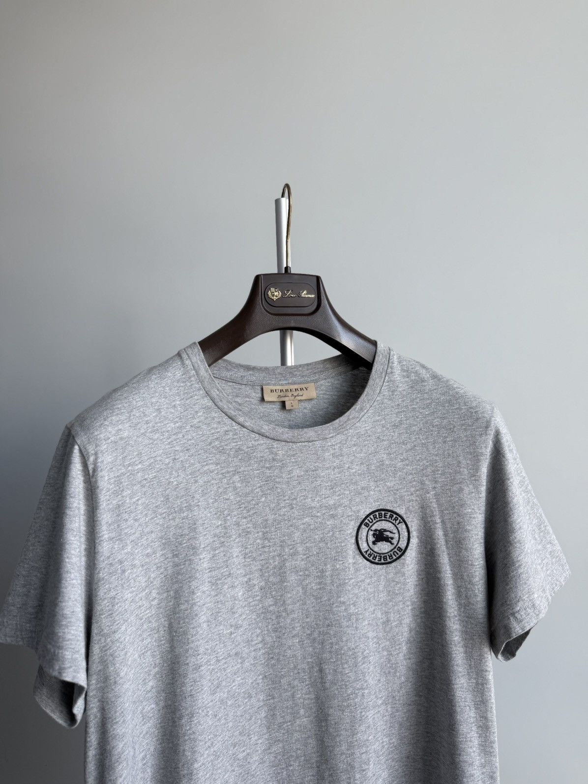 Burberry Burberry London England Grey Cotton T-Shirt Logo Patch Size US L / EU 52-54 / 3 - 5 Thumbnail