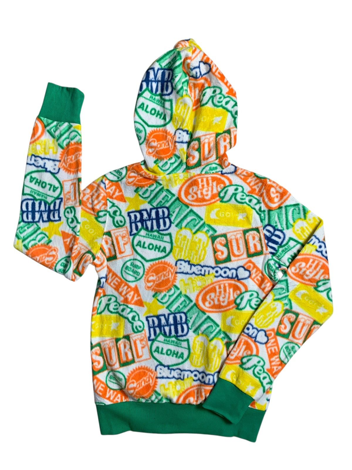 1990s BLUE MOON BLUE ALL OVER PRINT ZIP HOODIE LGB STYLE