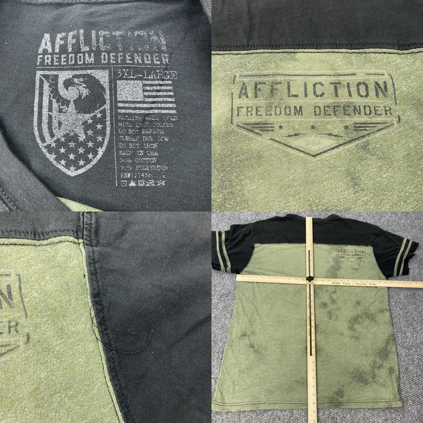 Affliction AFFLICTION Shirt Mens 3XL Green Freedom Defender Molon Labe Tee Made in USA Shirt Mens 3XL Green Freedom Defender Molon Labe Tee Made in USA Size US XXL / EU 58 / 5 - 8 Thumbnail