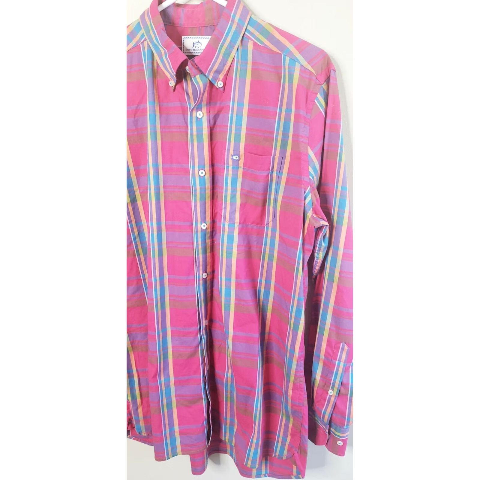 Southern Tide Southern Tide Shirt Mens Button-Down Plaid Long Sleeve M Classic Fit Multicolor Pocket Non-NWT Size US M / EU 48-50 / 2 - 3 Thumbnail