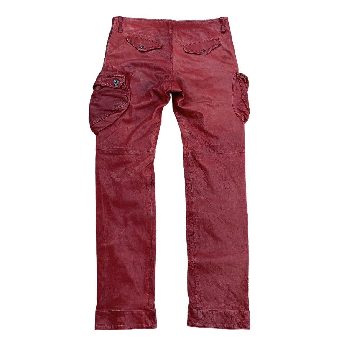 Julius Julius FW21 Red Leather Gas Mask Cargo Pants Size US 34 / EU 50 - 4 Thumbnail