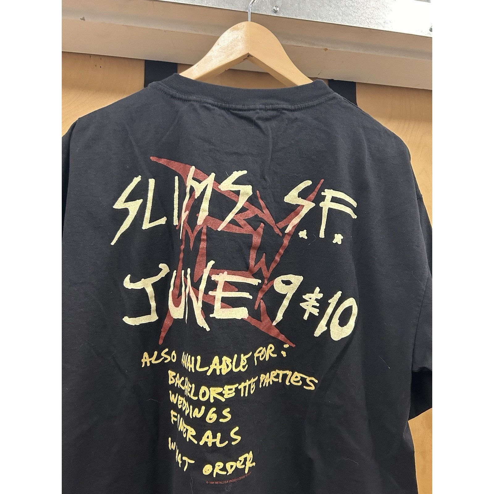 Vintage VINTAGE 1996 METALLICA CLUB SLIM SLAM T SHIRT MENS XL MURINA Size US XL / EU 56 / 4 - 7 Thumbnail