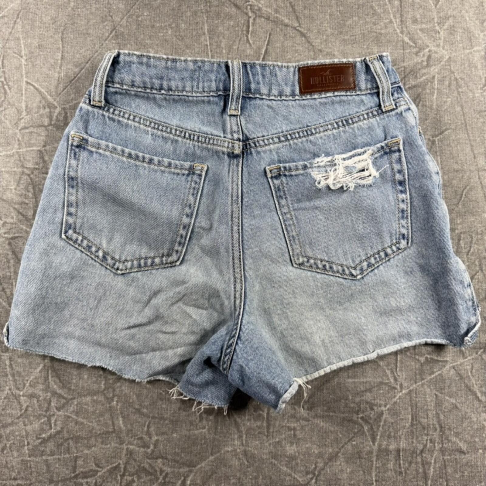 Hollister Hollister Light Wash Distressed Denim Shorts Size 0 Size 25" / US 0 / IT 36 - 4 Thumbnail