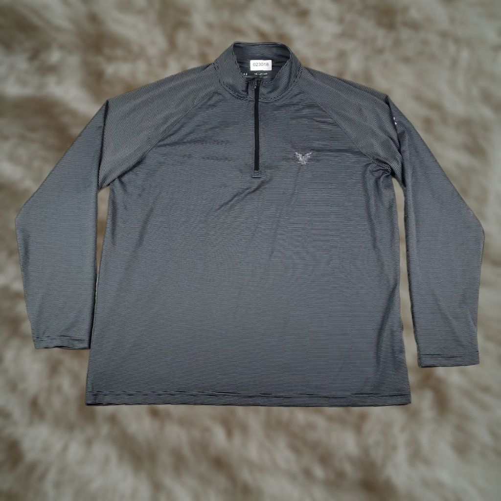 Under Armour Under Armour T Shirt Mens 2XL Gray Striped Active 1/4 Zip Pullover Long Sleeve Size US XXL / EU 58 / 5 - 1 Thumbnail