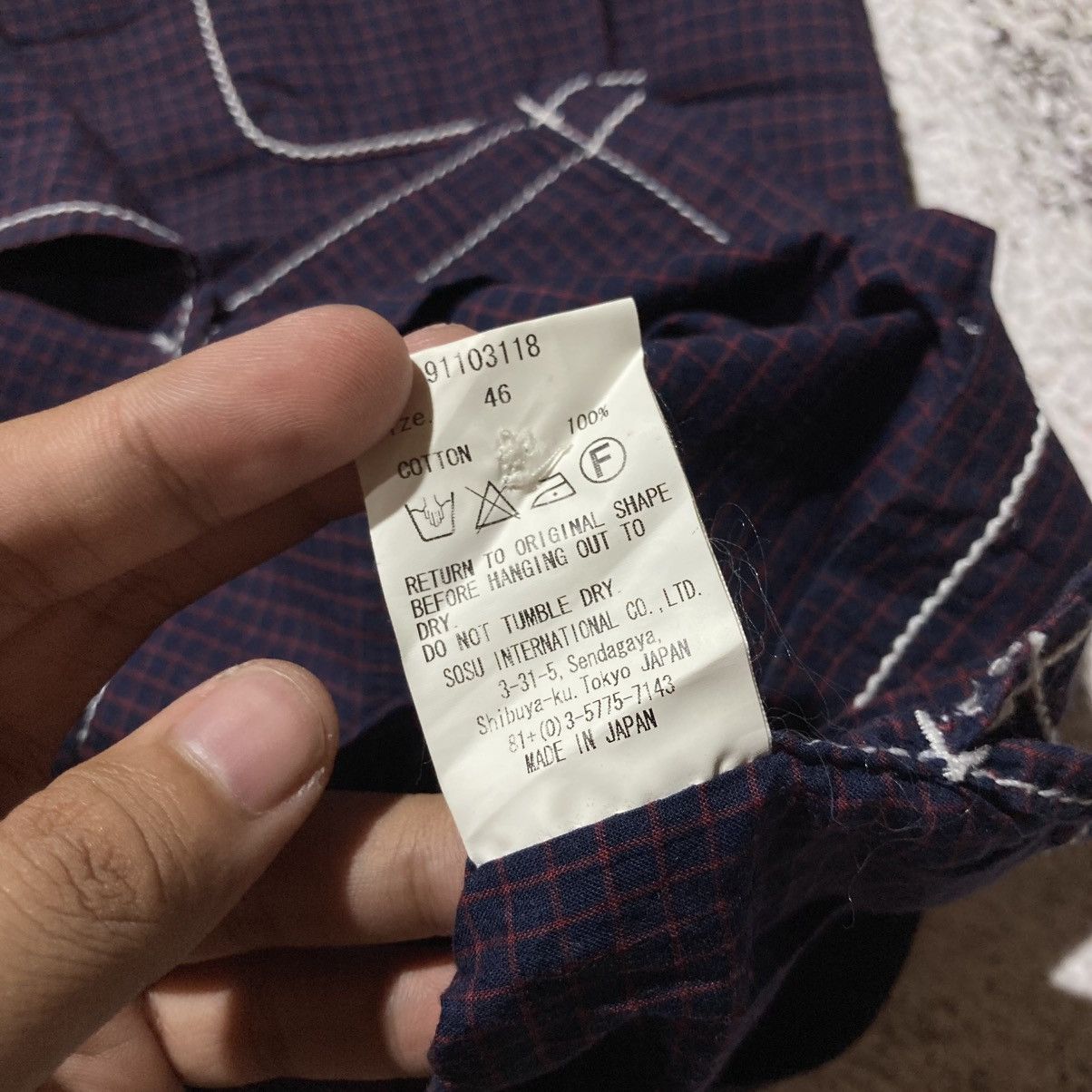 Maison MIHARA YASUHIRO 🇯🇵 Miharayasuhiro Japan Contrast Stitch Plaid Shirt Purple Size US M / EU 48-50 / 2 - 14 Thumbnail
