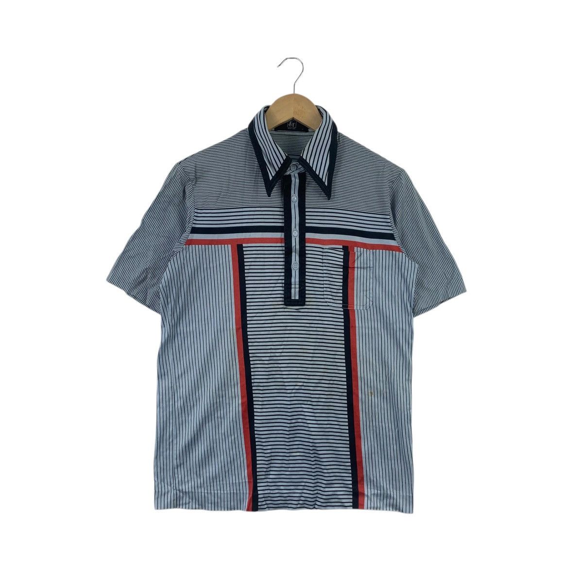 Vintage Vintage 90s T&T JAPAN Men’S Knit Striped Polo Tee Shirt Top Size US L / EU 52-54 / 3 - 1 Thumbnail