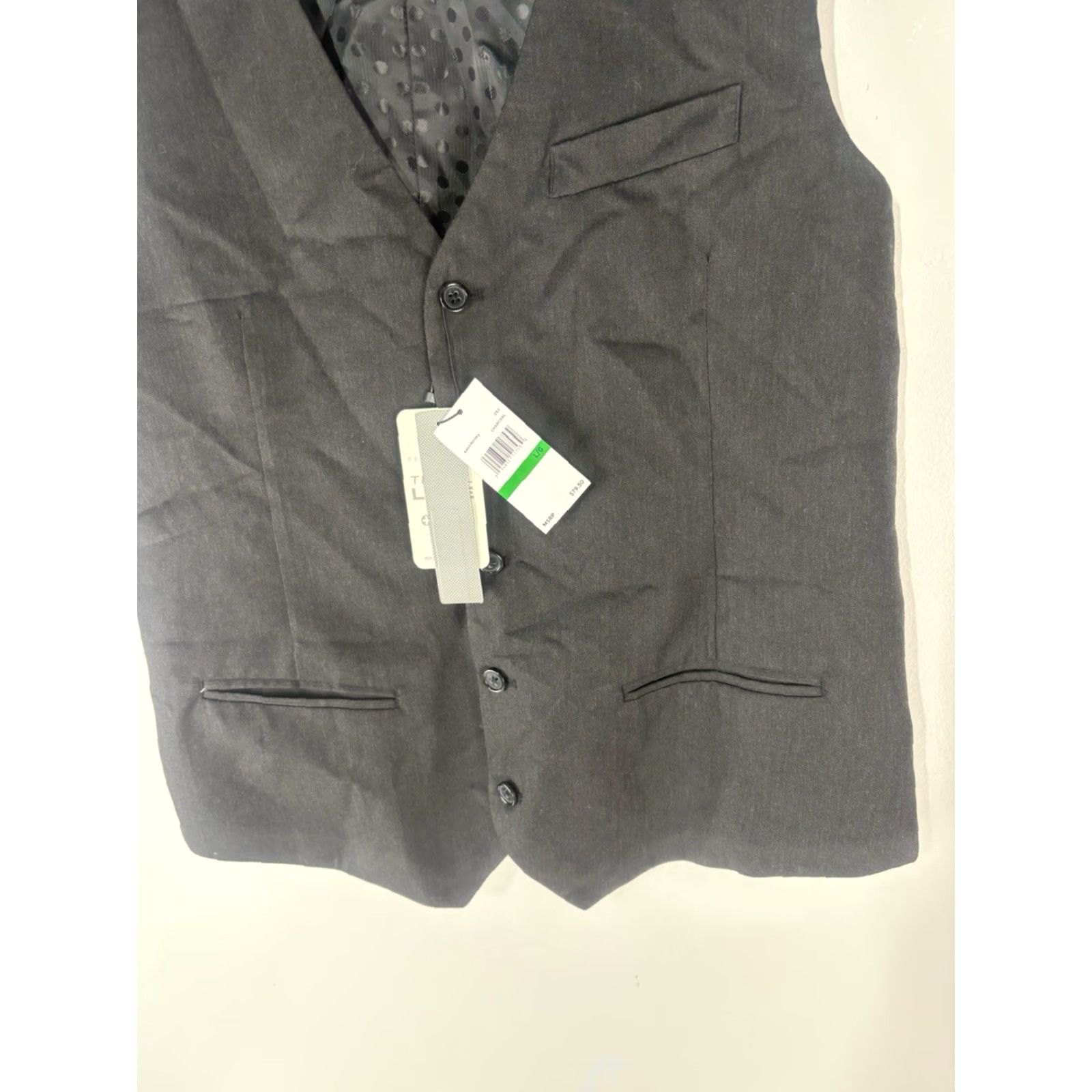 Perry Ellis Perry Ellis Travel Luxe Charcoal 5 Button Dress Vest Mens Size L New Size US L / EU 52-54 / 3 - 3 Thumbnail