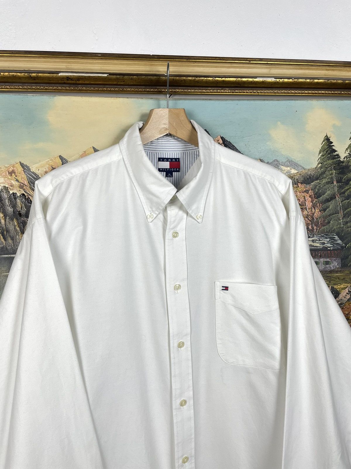 Tommy Hilfiger Tommy Hilfiger Vintage 90s White Shirt Luxury Old Money Size US XL / EU 56 / 4 - 4 Thumbnail