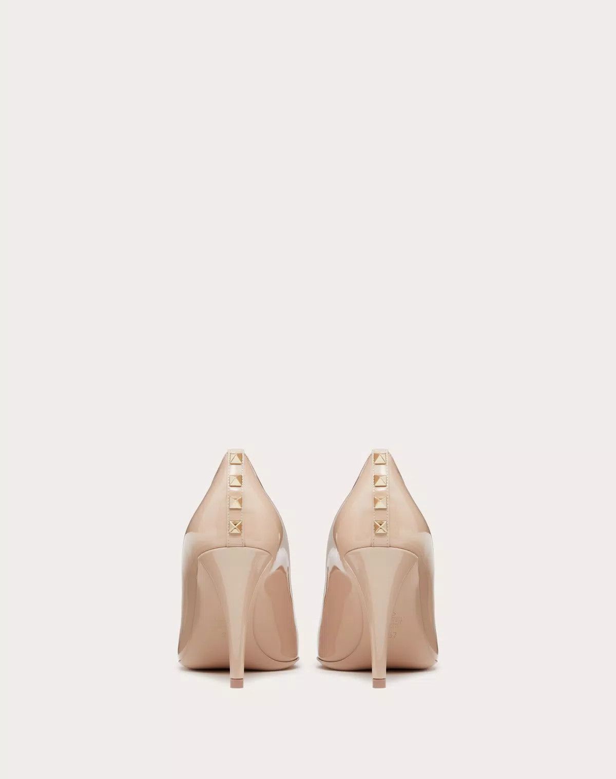 Valentino o1s1wg110426 Rockstud Patent-Leather 90mm Pumps in Beige Size US 9 / IT 39 - 3 Thumbnail