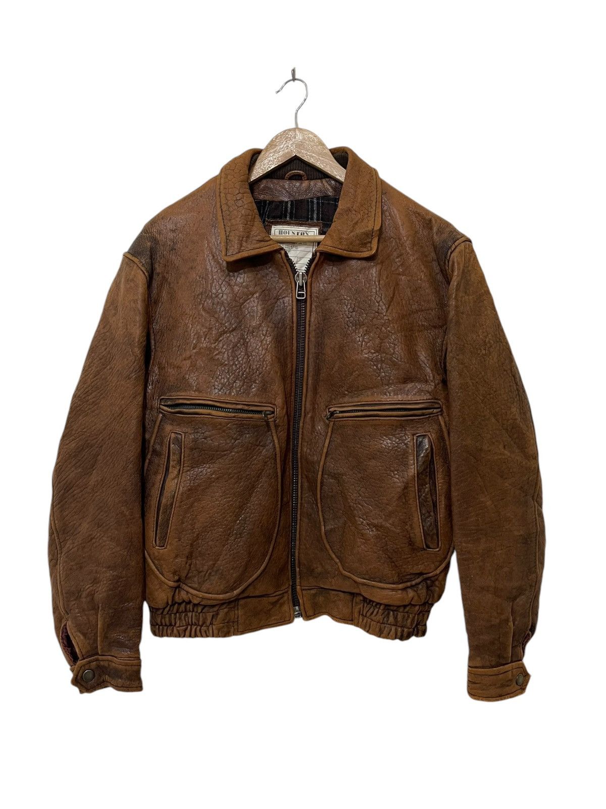 Vintage Houton us military garment leather jacket Size US L / EU 52-54 / 3 - 1 Thumbnail
