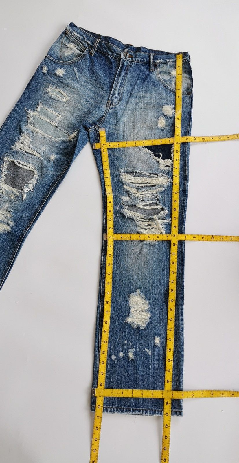 Kapital Edge G-Land Boro Patchwork Destroyed Denim Jeans Size US 30 / EU 46 - 11 Thumbnail