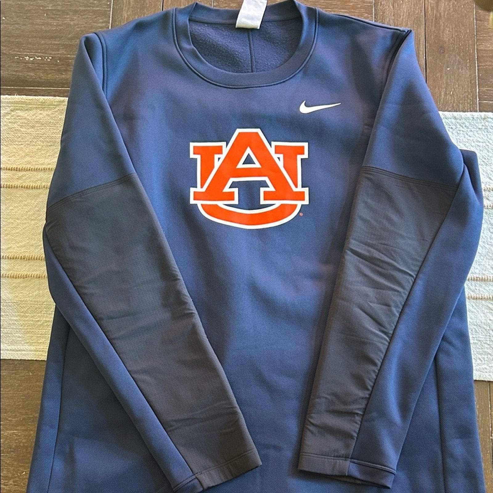 Nike Nike Navy Therma Fit Sweatshirt with Orange Auburn AU Logo Size US L / EU 52-54 / 3 - 1 Thumbnail