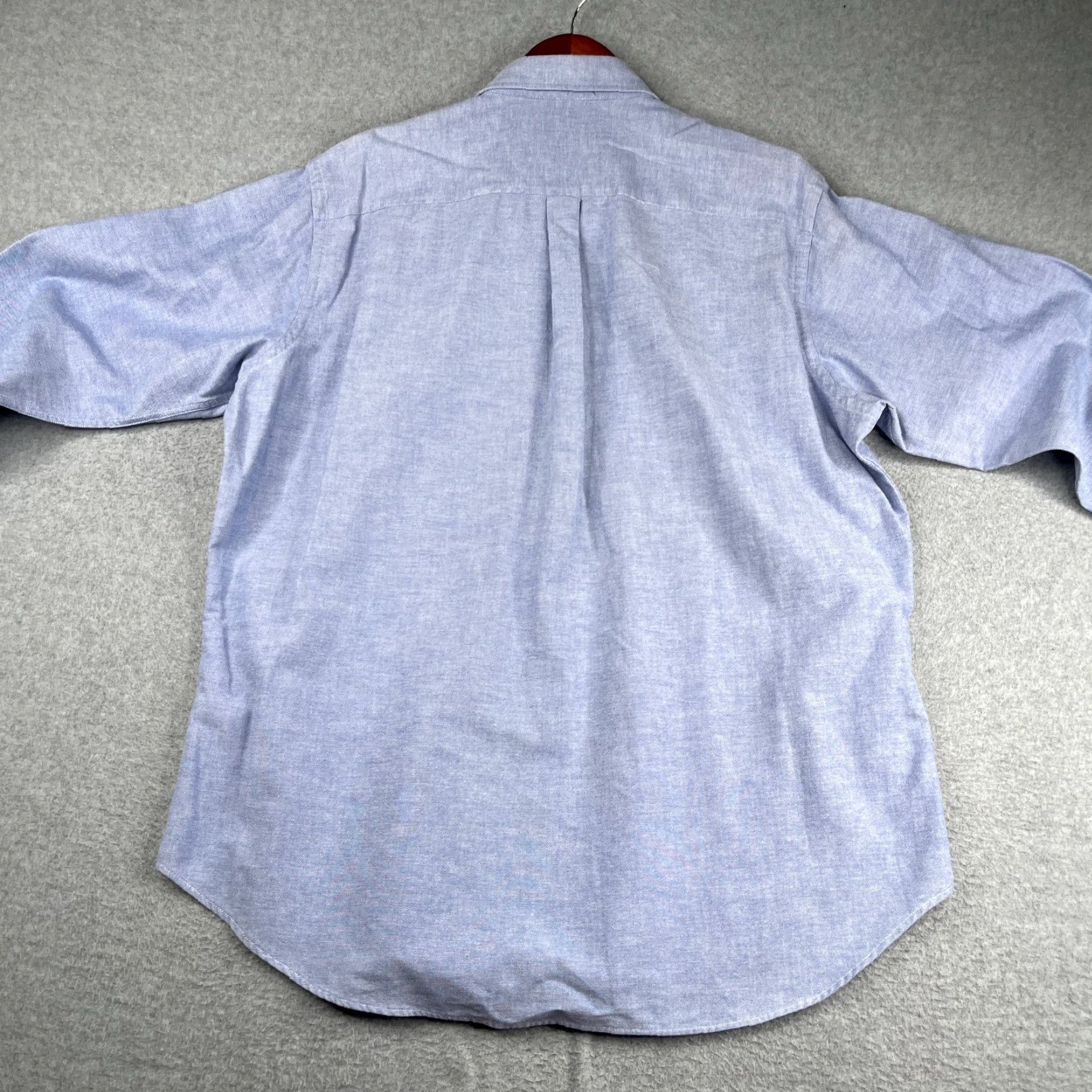 Ralph Lauren VINTAGE Chaps Ralph Lauren Embroidered Crest Long Sleeve Button Up Shirt 17 USA Blue Men Dress Shirt Size US XL / EU 56 / 4 - 6 Thumbnail