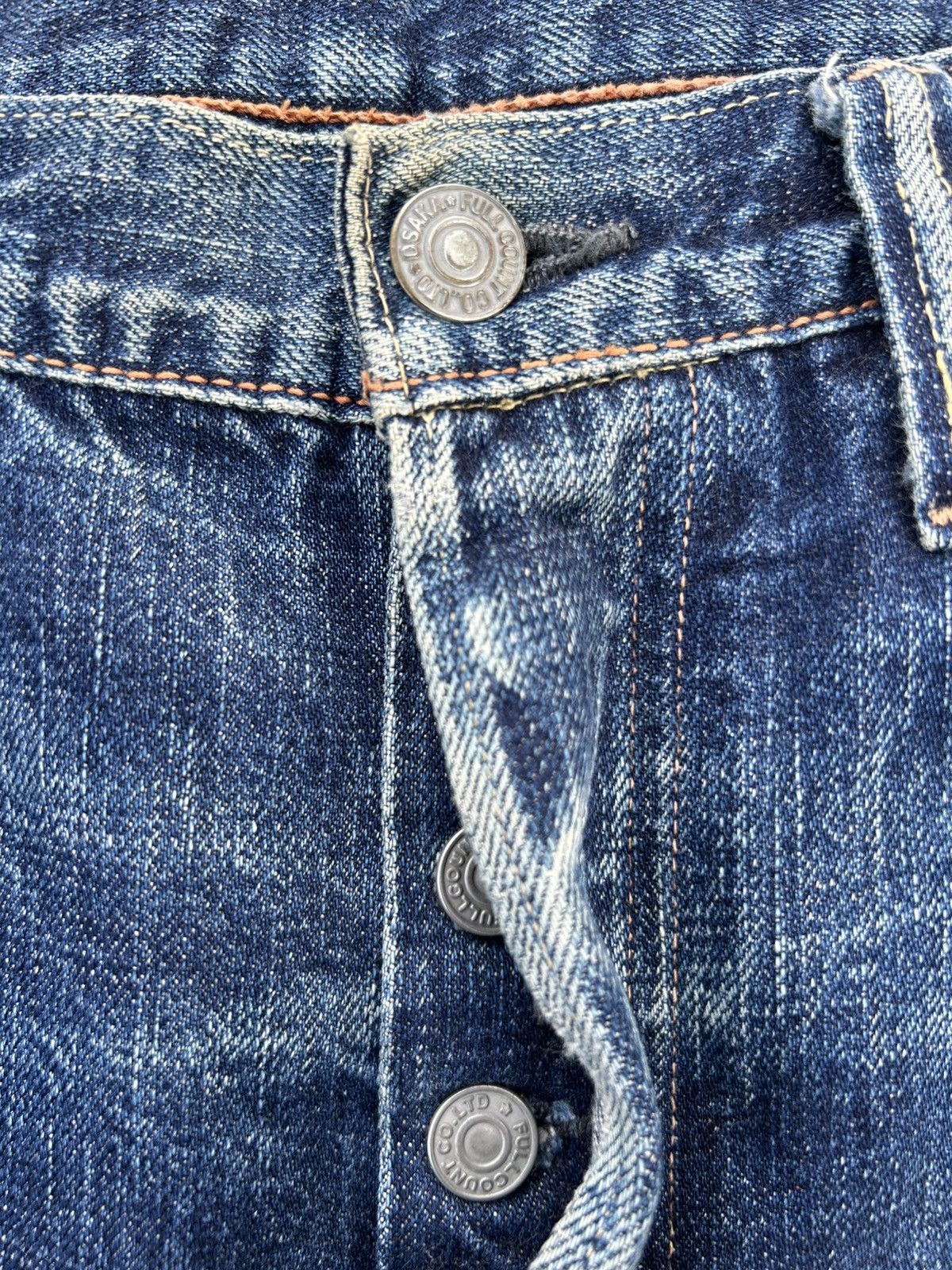 Kapital Vintage Full Count Selvedge Distressed Repair Denim Jeans Size US 30 / EU 46 - 5 Thumbnail