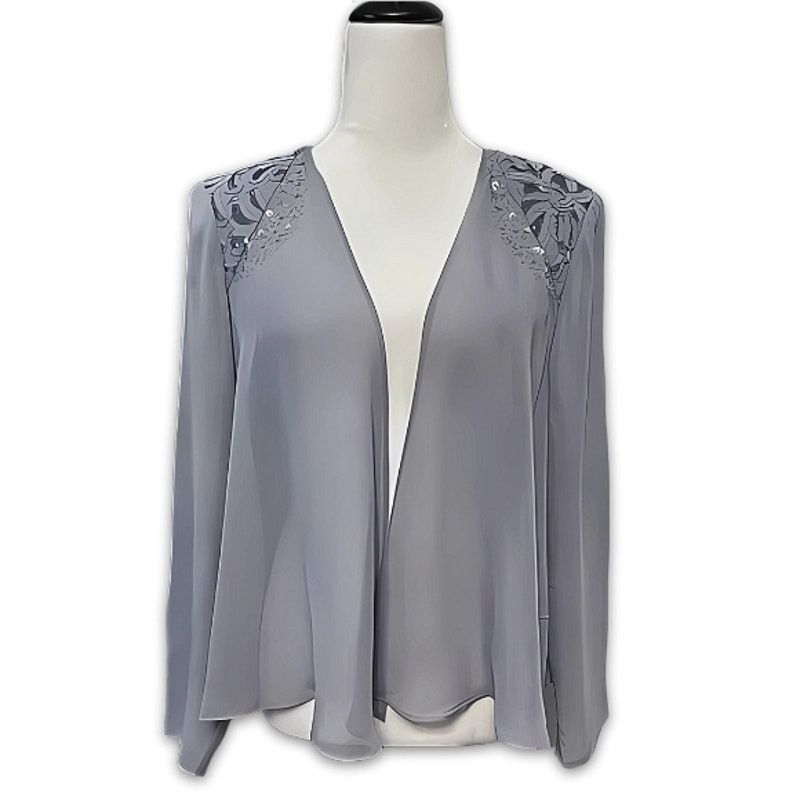 Other SLNY Jacket Waist-Length Open Front Sequin Beaded Blue 10 Size L / US 10 / IT 46 - 1 Thumbnail